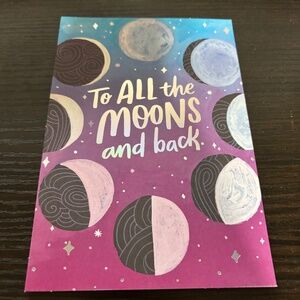 Love to the moon and back valentines day greeting card